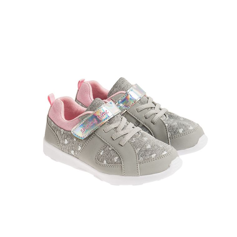 Cool Club, Buty sportowe dziewczęce, szare, serca