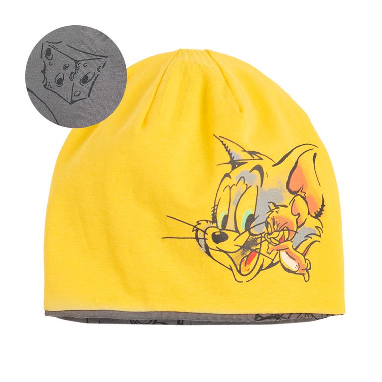 Cool Club, Czapka chłopięca, dwustronna, żółta, Tom & Jerry