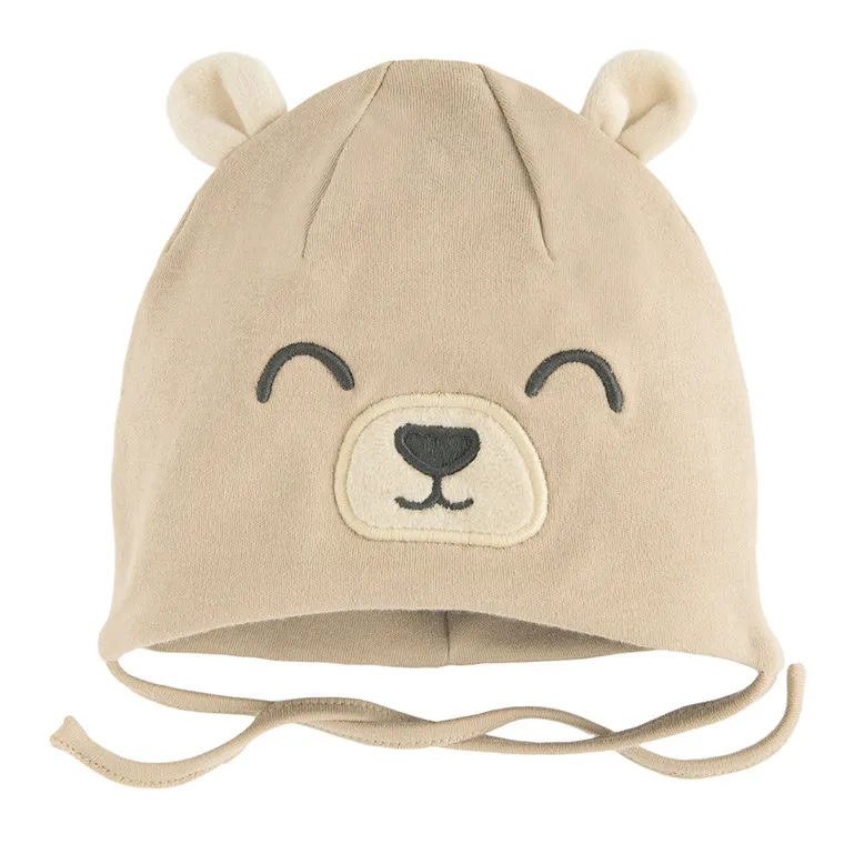 Cool Club, Czapka chłopięca, wiązana, beżowa