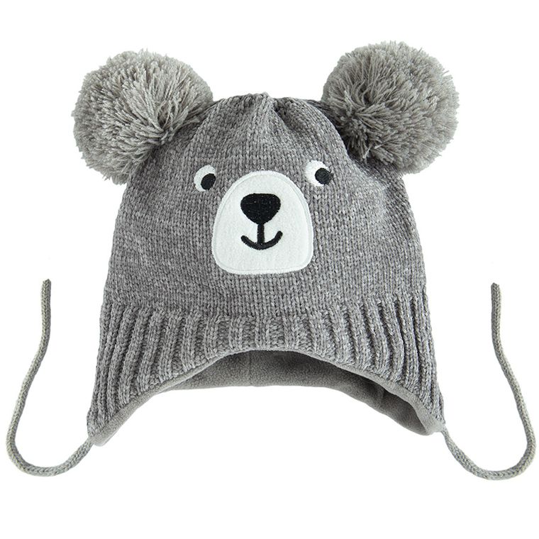 Cool Club, Czapka chłopięca z pomponami, szara