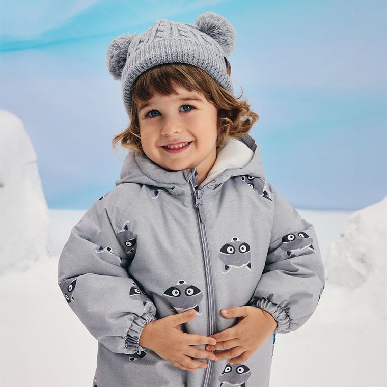 Cool Club, Czapka chłopięca z pomponami, szara