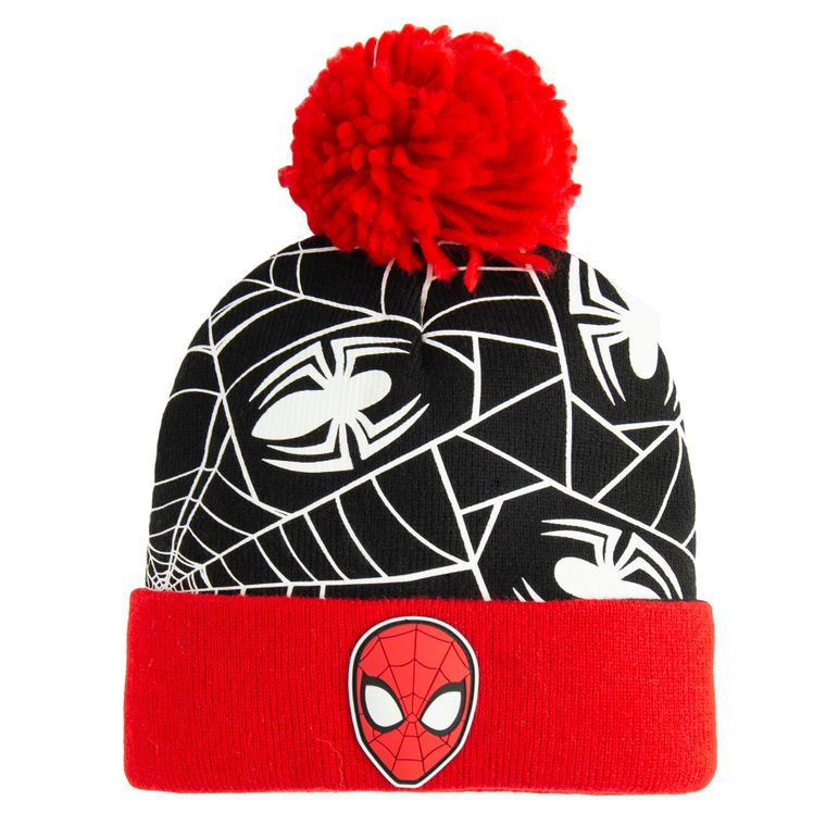 Cool Club, Czapka chłopięca z pomponem, czerwona, Spider-Man