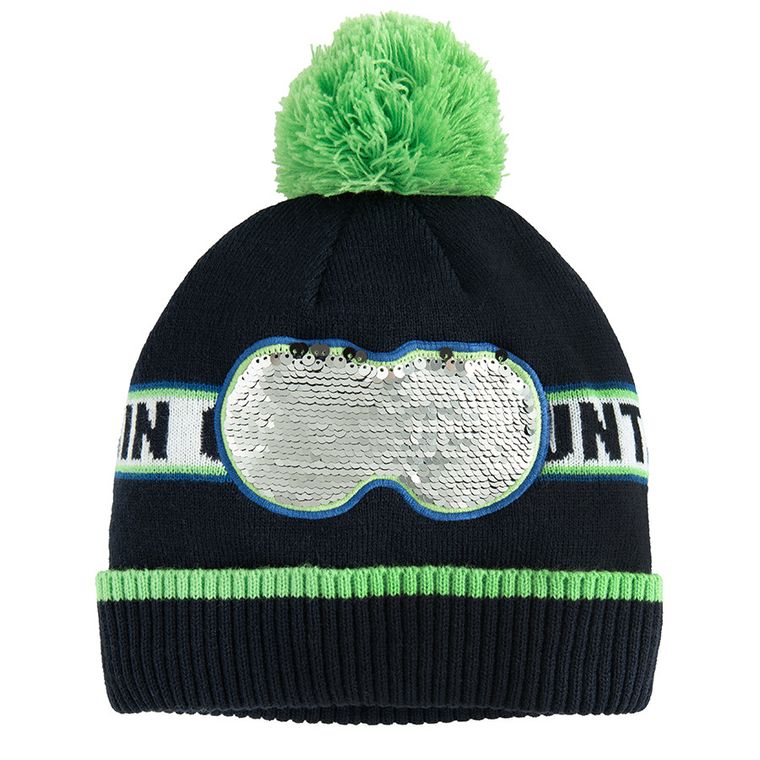 Cool Club, Czapka chłopięca z pomponem, granatowa