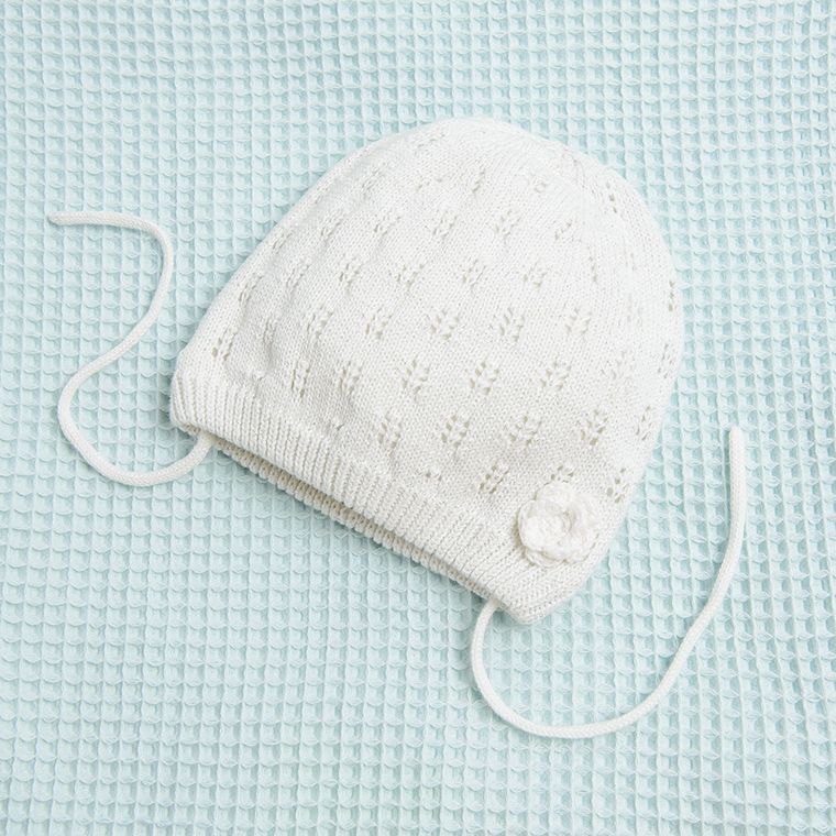 Cool Club, Czapka dziewczęca, wiązana, ecru