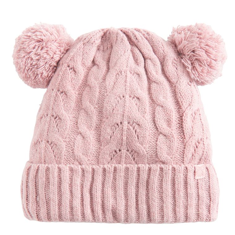 Cool Club, Czapka dziewczęca z pomponami, różowa