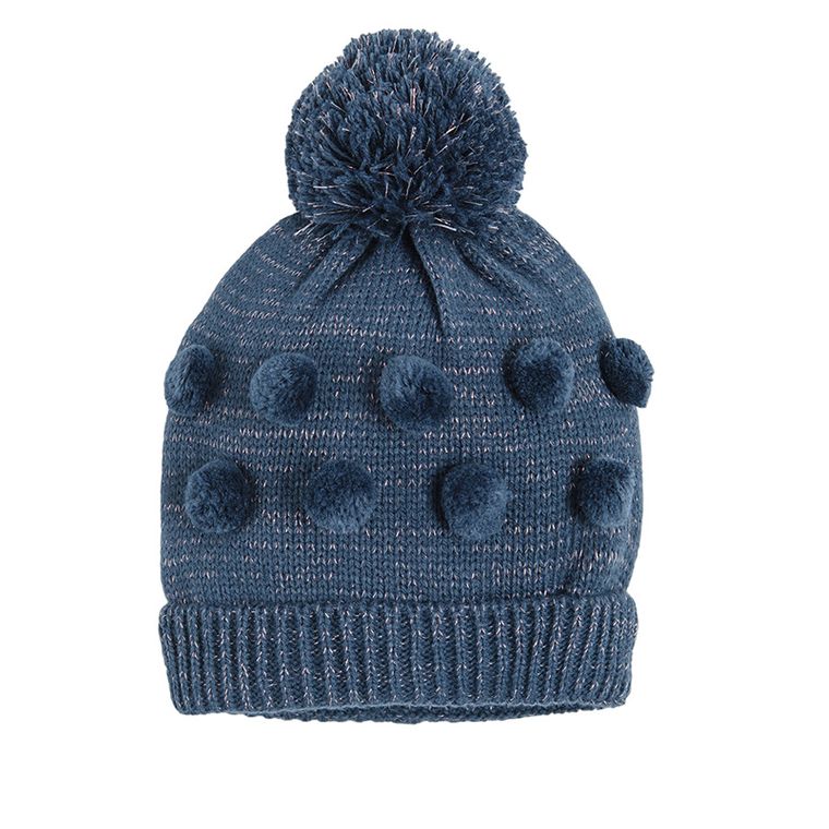 Cool Club, Czapka dziewczęca z pomponem, granatowa
