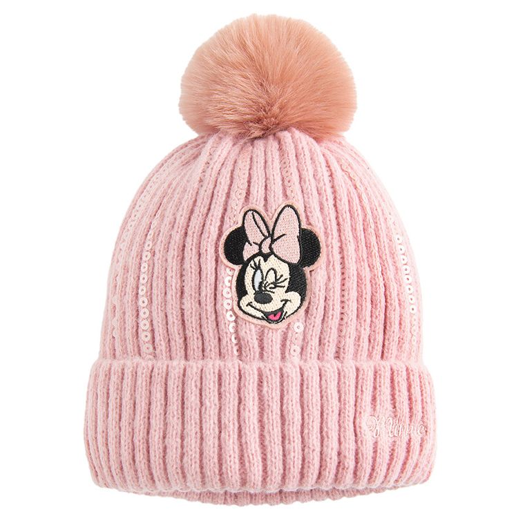Cool Club, Czapka dziewczęca z pomponem, różowa, Myszka Minnie