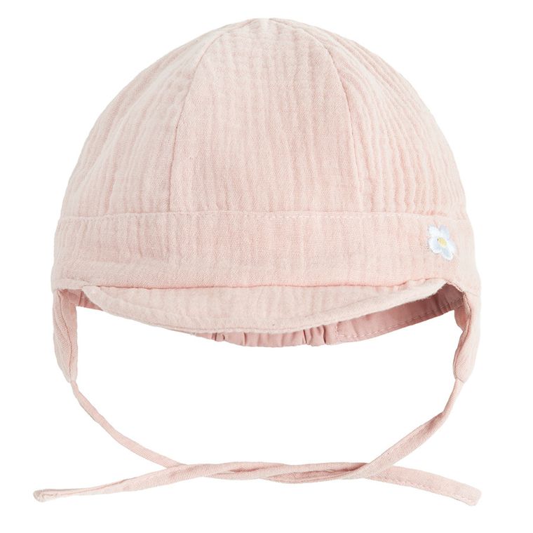 Cool Club, Czapka muślinowa dziewczęca, wiązana, różowa