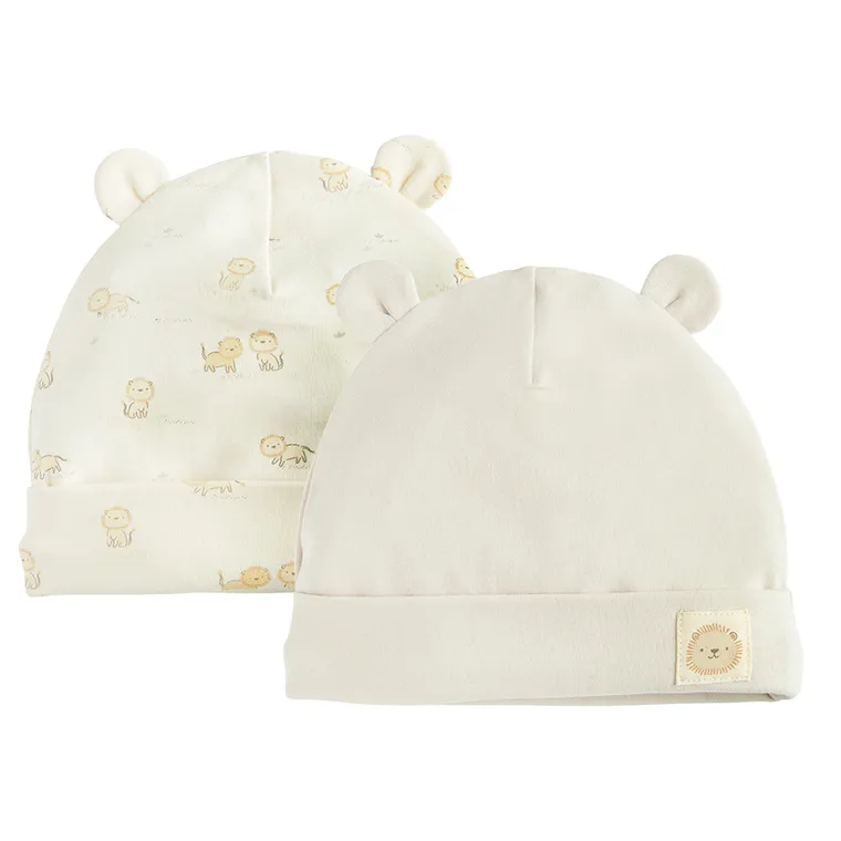 Cool Club, Czapka niemowlęca, beżowa, zestaw, 2 szt.