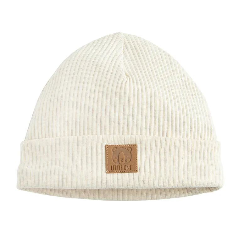 Cool Club, Czapka niemowlęca, prążkowana, beżowa
