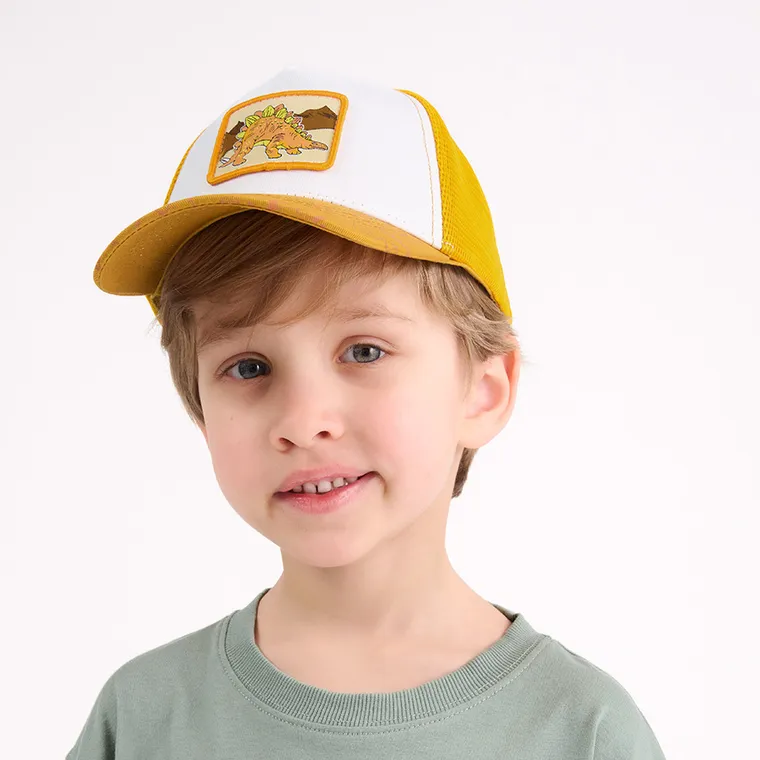 Cool Club, Czapka z daszkiem chłopięca, musztardowo-biała