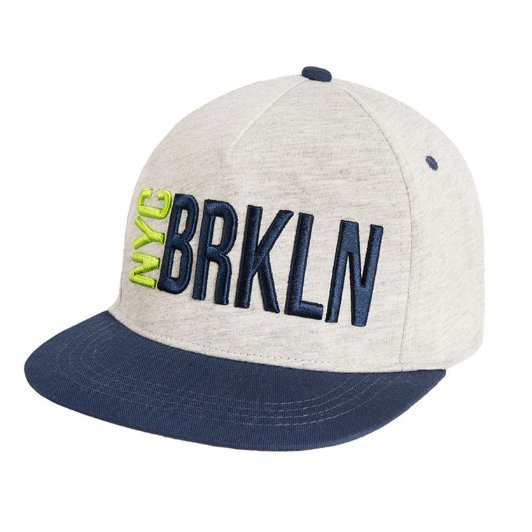 Cool Club, Czapka z daszkiem chłopięca, szara, NYC BRKLN