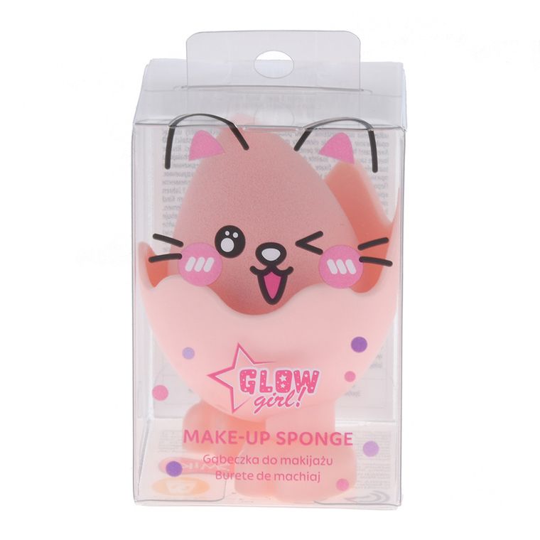 Cool Club, gąbeczka do makijażu z podstawką, różowa