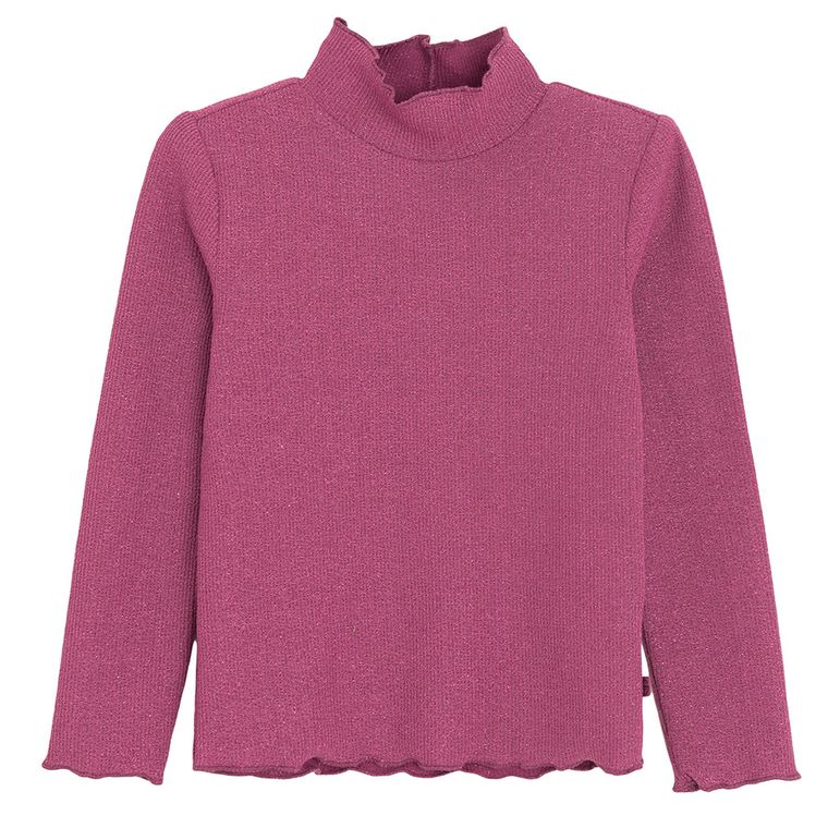 Cool Club, Golf dziewczęcy, prążkowany, różowy