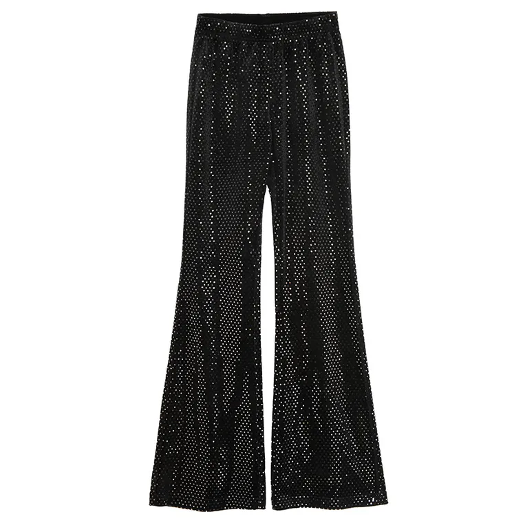 Cool Club, Jegginsy dziewczęce, flare, welurowe, czarne