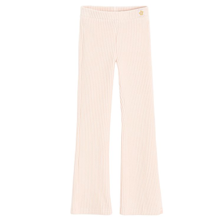 Cool Club, Jegginsy dziewczęce, flare, welurowe, prążkowane, jasnoróżowe