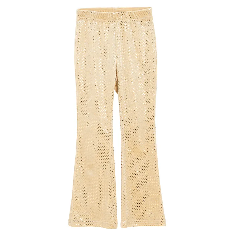 Cool Club, Jegginsy dziewczęce, flare, welurowe, złote