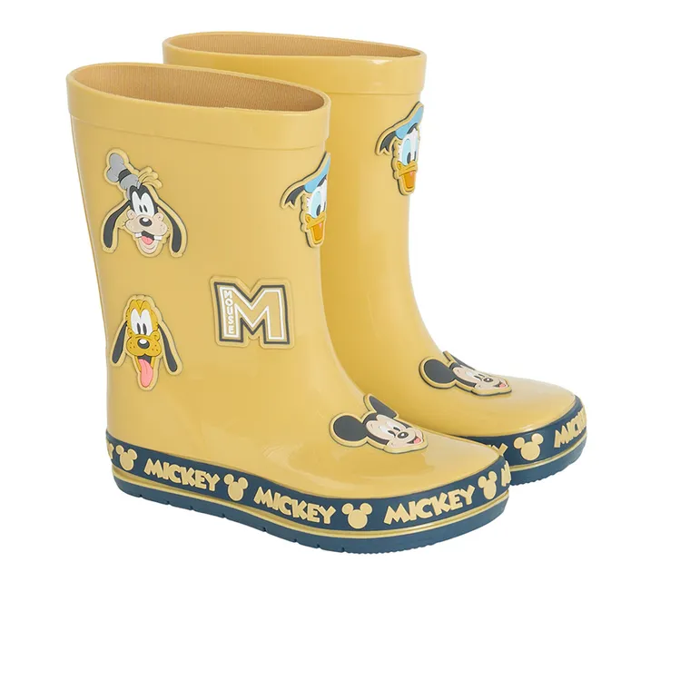Cool Club, Kalosze chłopięce, żółte, podeszwa Barefoot, Myszka Miki
