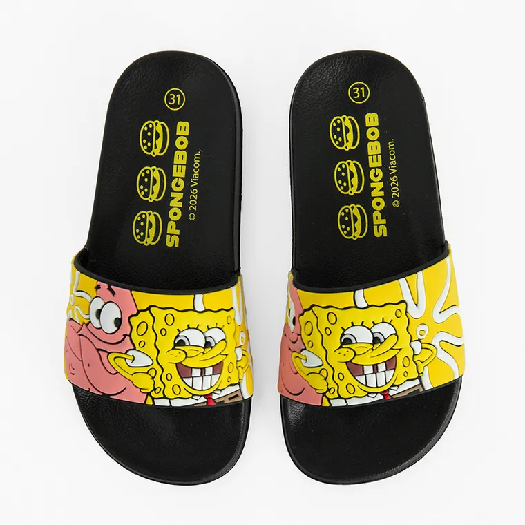 Cool Club, Klapki chłopięce, czarne, SpongeBob