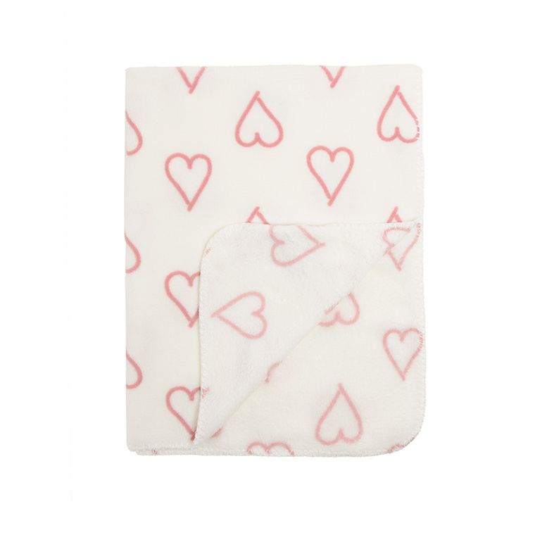 Cool Club, Koc niemowlęcy, biały, serca, 100-80 cm