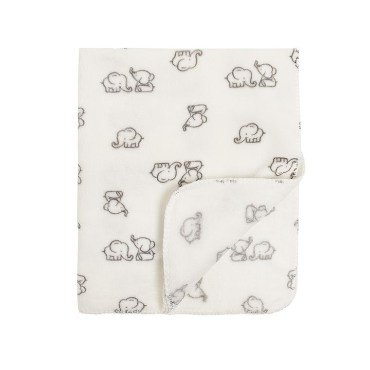 Cool Club, Kocyk niemowlęcy, biały, słoniki, 100-80 cm