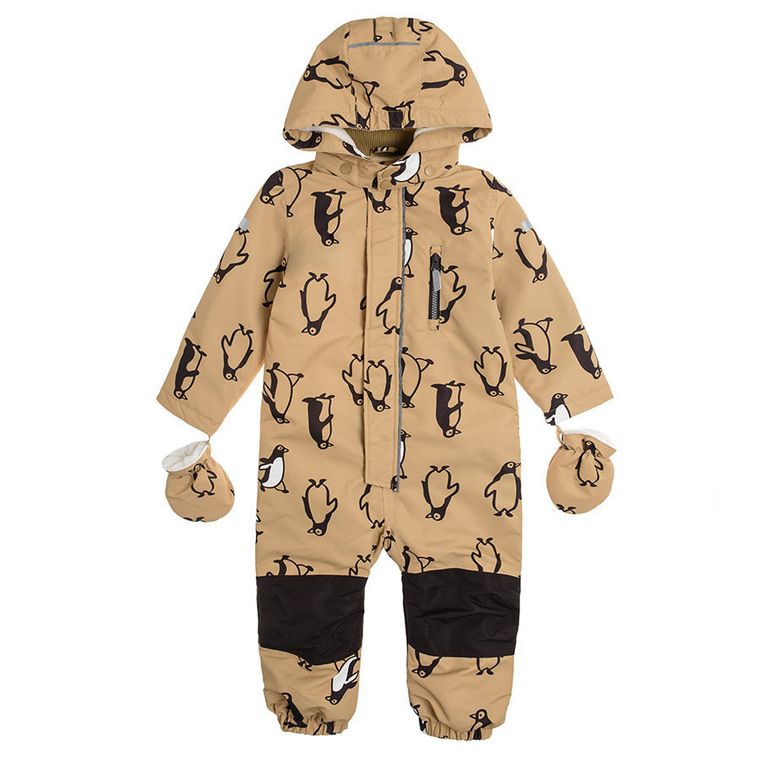 Cool Club, Kombinezon dziecięcy z kapturem, jasnobrązowy, wypełnienie PrimaLoft