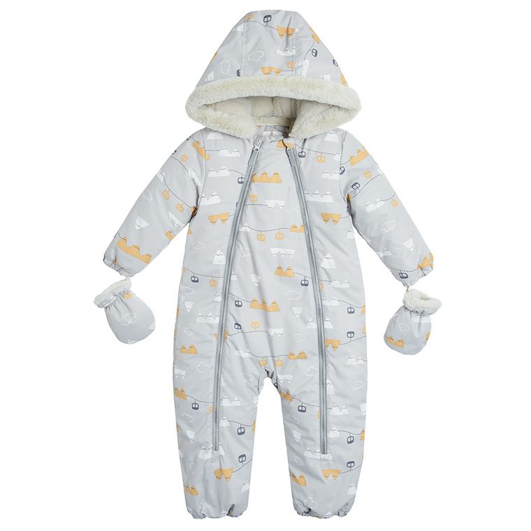 Cool Club, Kombinezon dziecięcy z kapturem, szary