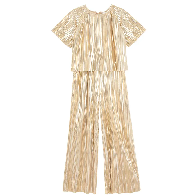 Cool Club, Kombinezon dziewczęcy z krótkim rękawem, złoty