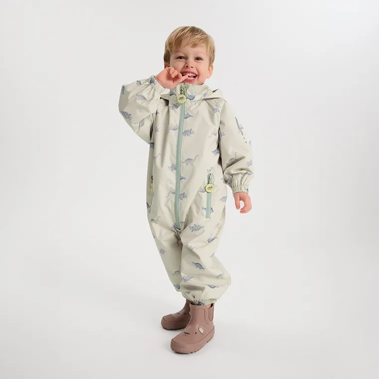 Cool Club, Kombinezon przeciwdeszczowy chłopięcy z kapturem, beżowy