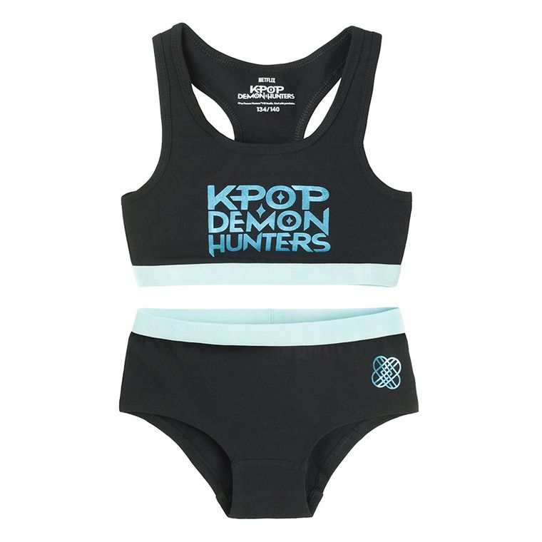 Cool Club, Komplet bielizny dziewczęcy, Top, Majtki, czarny, K-Pop Demon Hunters