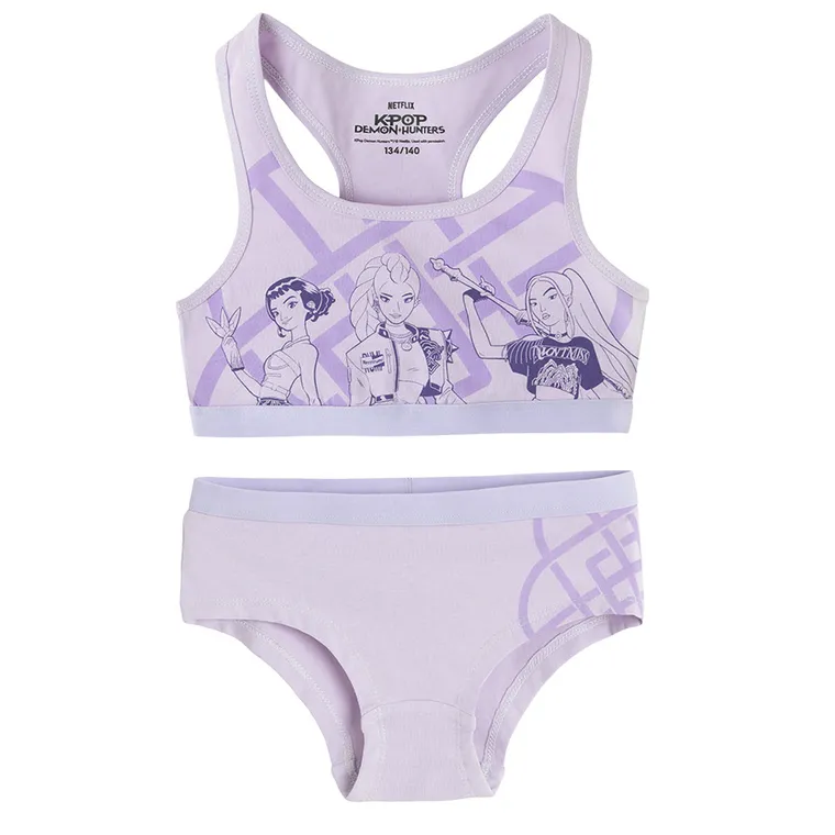 Cool Club, Komplet bielizny dziewczęcy, Top, Majtki, fioletowy, K-Pop Demon Hunters