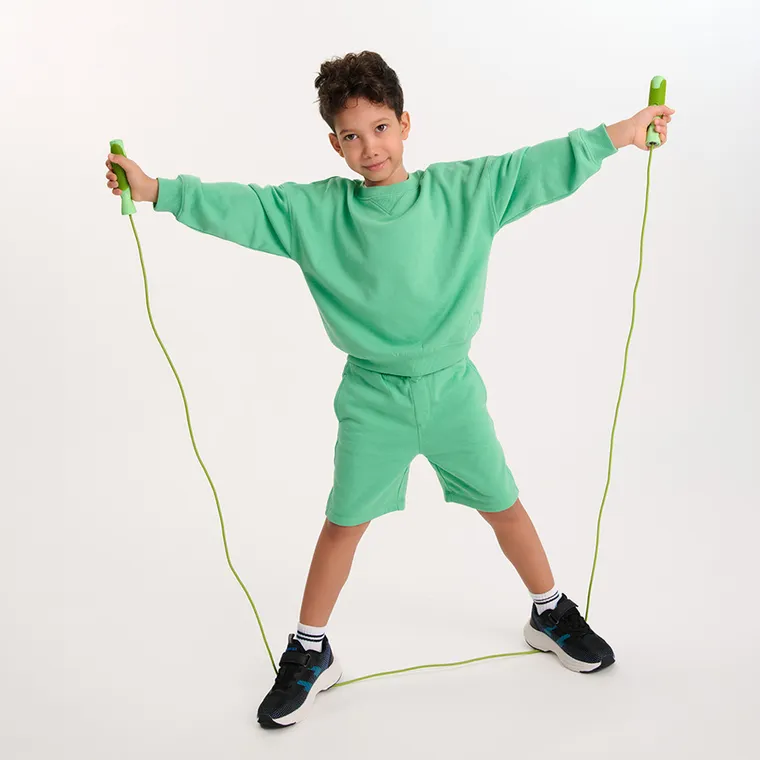 Cool Club, Komplet chłopięcy, Bluza ocieplana, Szorty, zielony