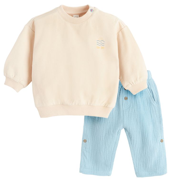 Cool Club, Komplet chłopięcy, Bluza, Spodnie muślinowe, mix