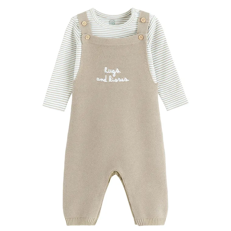 Cool Club, Komplet chłopięcy, Body z długim rękawem, Spodnie ogrodniczki, mix