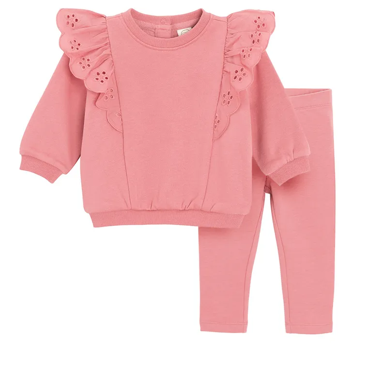 Cool Club, Komplet dziewczęcy, Bluza, Legginsy, ocieplany, różowy