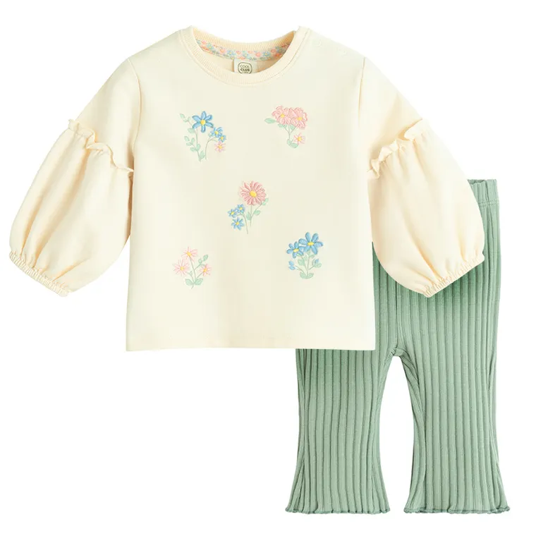 Cool Club, Komplet dziewczęcy, Bluzka z długim rękawem, Jegginsy prążkowane, mix