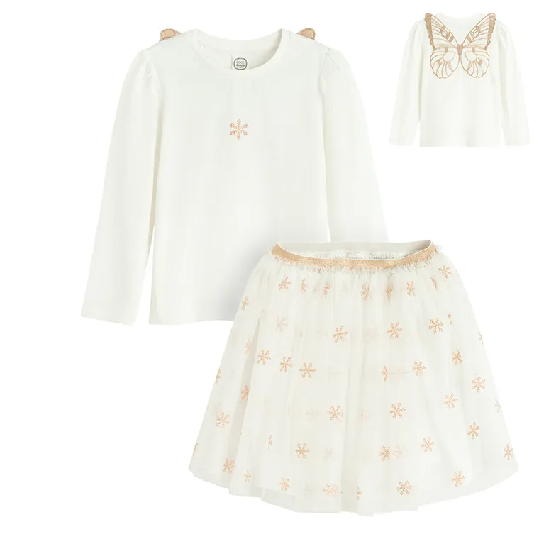 Cool Club, Komplet dziewczęcy, Bluzka z długim rękawem, Spódnica, mix