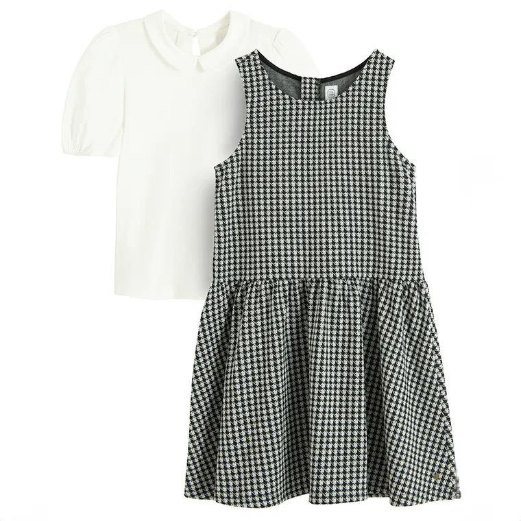 Cool Club, Komplet dziewczęcy, Bluzka z krótkim rękawem, Sukienka bez rękawów, mix