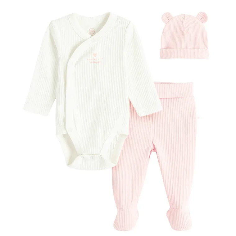 Cool Club, Komplet dziewczęcy, Body z długim rękawem, Półśpiochy, Czapka, mix