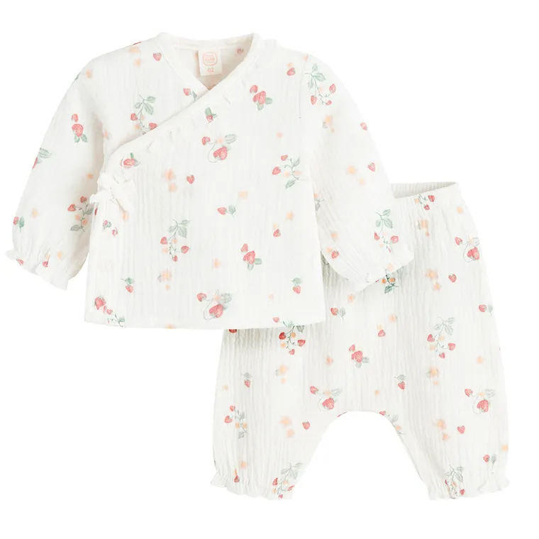 Cool Club, Komplet dziewczęcy, Kaftanik, Półśpiochy, biały