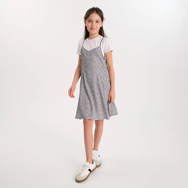 Cool Club, Komplet dziewczęcy, T-shirt, Sukienka na ramiączka, mix