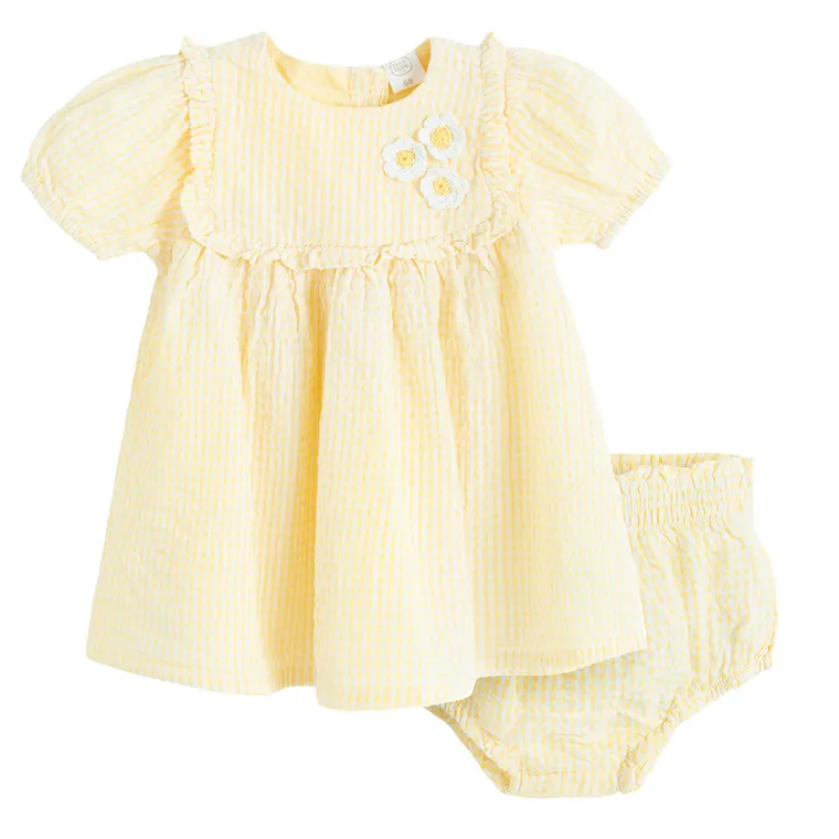 Cool Club, Komplet muślinowy dziewczęcy, Sukienka z krótkim rękawem, Szorty bloomersy, mix