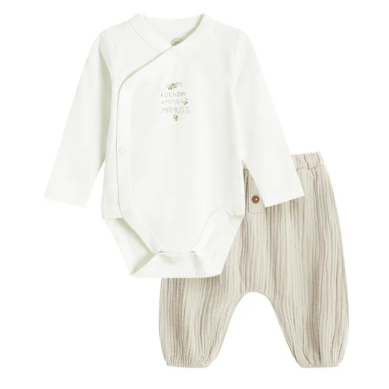 Cool Club, Komplet niemowlęcy, Body z długim rękawem, Półśpiochy muślinowe, mix