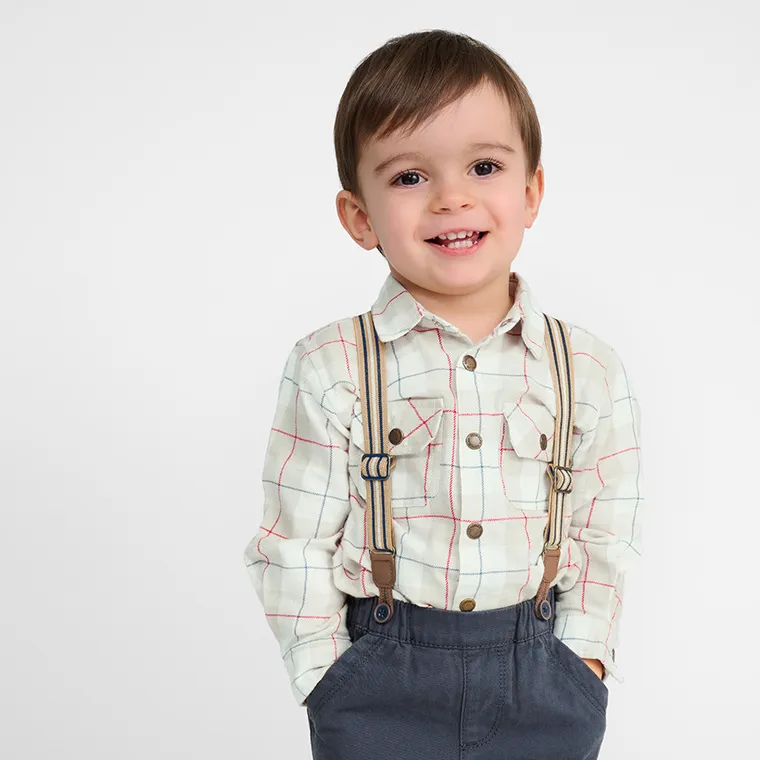 Cool Club, Koszula chłopięca z długim rękawem, beżowa