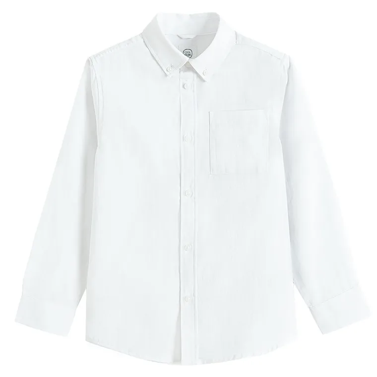 Cool Club, Koszula chłopięca z długim rękawem, regular, biała