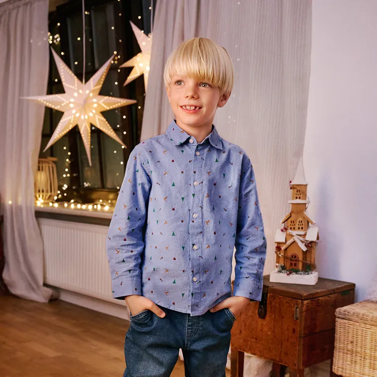 Cool Club, Koszula chłopięca z długim rękawem, regular, niebieska