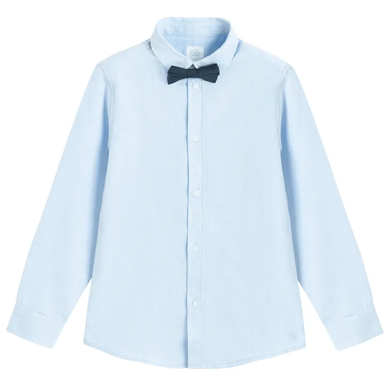 Cool Club, Koszula chłopięca z długim rękawem, slim fit, Mucha, niebieska