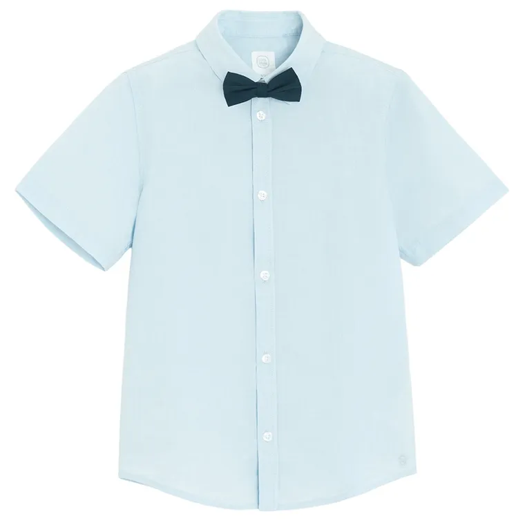 Cool Club, Koszula chłopięca z krótkim rękawem, regular, Mucha, niebieska