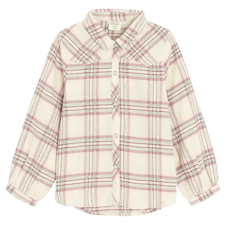 Cool Club, Koszula dziewczęca z długim rękawem, beżowa