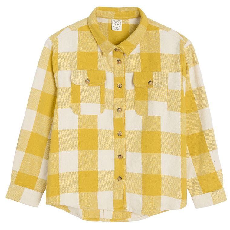 Cool Club, Koszula dziewczęca z długim rękawem, żółto-ecru